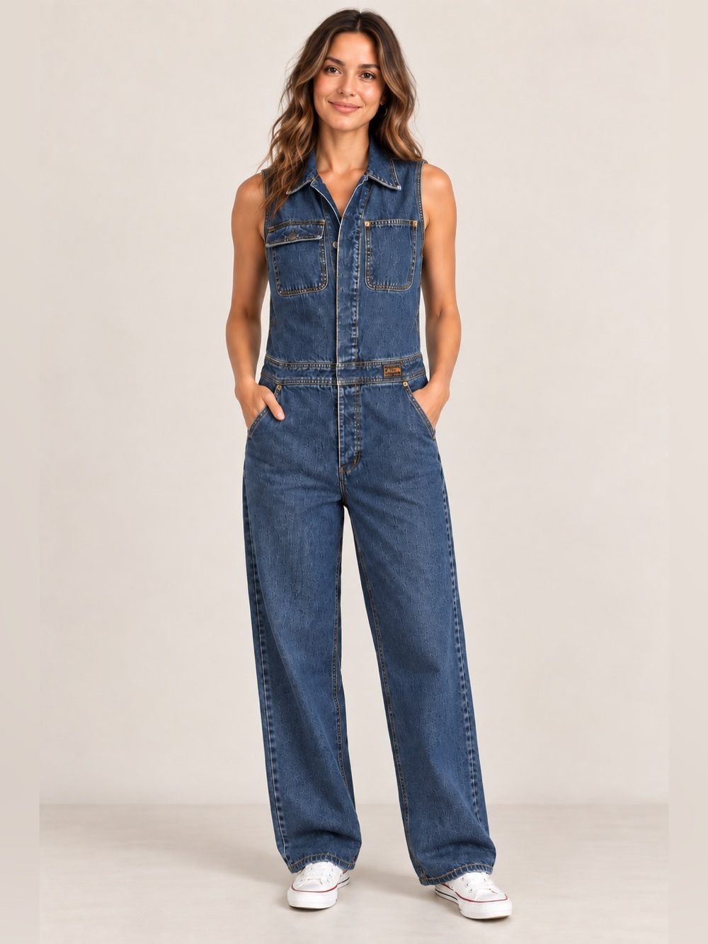 Vintage 90s Calvin Klein Jeans Denim Jumpsuit M Utility Coveralls Streetwear